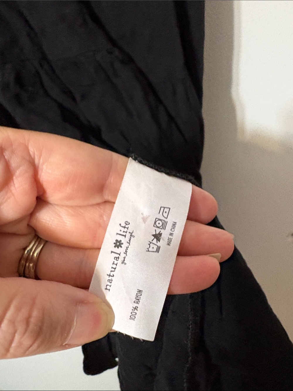 Natural Life Black Rayon Spaghetti Strap Swing Dress Size M - Picture 4 of 5